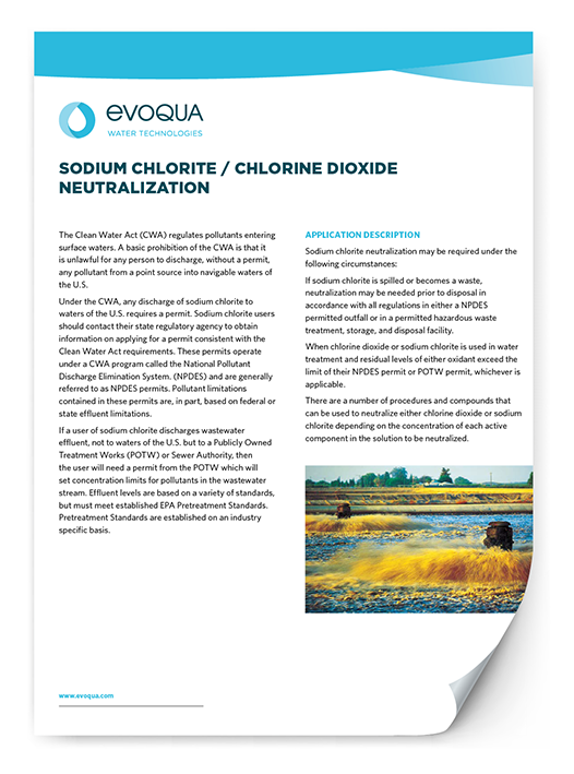 Sodium Chlorite / Chlorine Dioxide Neutralization